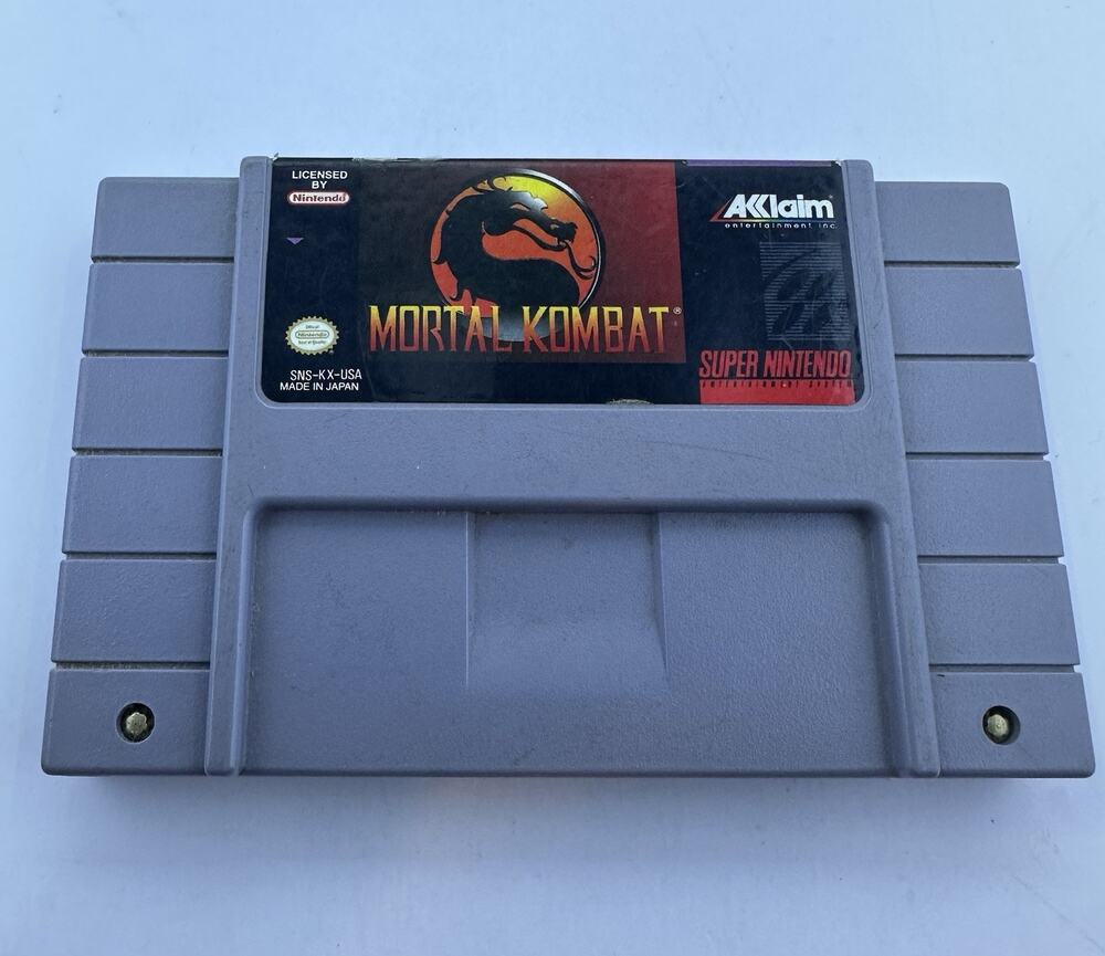 Mortal Kombat Super Nintendo Cartridge SNES Authentic Tested Retro Vintage Game